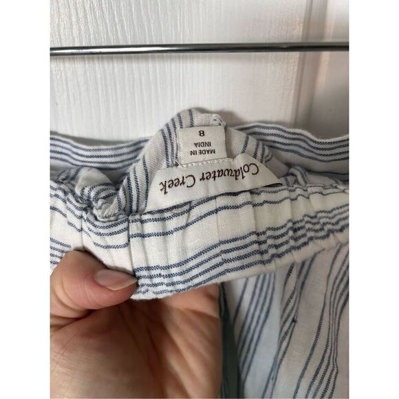 Stripped wide leg linen pants size 8 - Picture 3 of 5